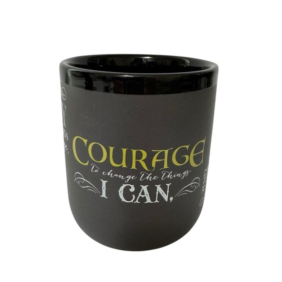 NWOT 12 Step Serenity Prayer Inspirational Black Ceramic Mug 16 oz - Picture 2 of 7